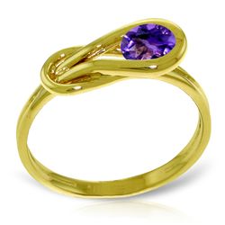 14K YELLOW GOLD .65ct ROUND NATURAL AMETHYST RING