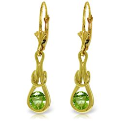 14k Yellow Gold 1.30ct Peridot Eternity Earrings