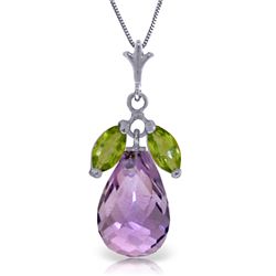 14k WG Peridot & Amethyst Necklace