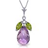 Image 1 : 14k WG Peridot & Amethyst Necklace