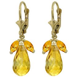 14k Yellow Gold Citrine Dangle Earrings