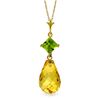 Image 1 : 14k Yellow Gold 5.0ct Citrine and Peridot Necklace