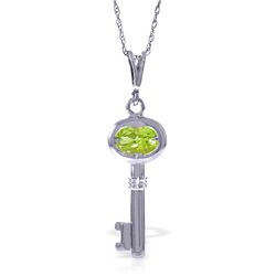 14k WG 0.50ct Peridot Key Charm Necklace