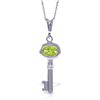 Image 1 : 14k WG 0.50ct Peridot Key Charm Necklace