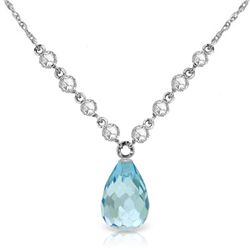 14k WG 10.50ct Blue Topaz & Diamond Necklace