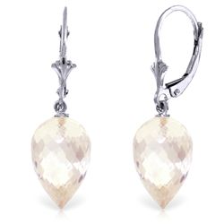 14k WG 24.50 White Topaz Briolette Earrings