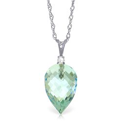 14k WG 11.25ct Blue Topaz & Diamond Necklace