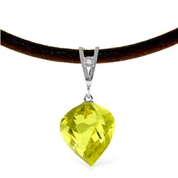 14K White Gold 10.75ct Quartz Lemon & Diam. Necklace