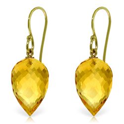14k Yellow Gold 19.0ct Briolette Citrine Earrings