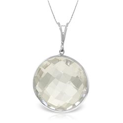 14K White Gold Necklace with 18.00ct White Topaz