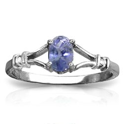14K White Gold .40ct Tanzanite & Diaomond Ring