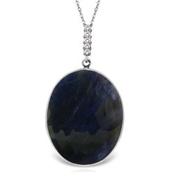 14K White Gold 20.0ct Sapphire & Diamond Necklace
