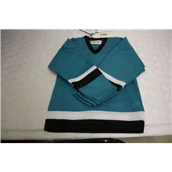 LOT OF 37 TEAL/BLACK  MESH JERSIES