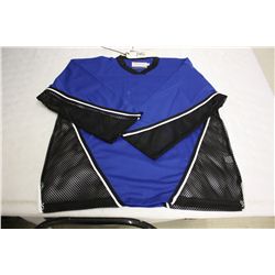 LOT OF 51 BLUE/BLACK ROLLER HOCKEY JERSIES