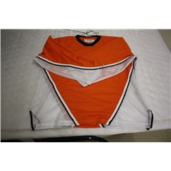 LOT OF 74 ORANGE ROLLER HOCKEY JERSIES