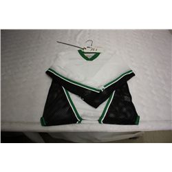 LOT OF 52 WHITE/BLACK ROLLER HOCKEY JERSIES