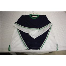 LOT OF 29 BLUE/WHITE ROLLER HOCKEY JERSIES