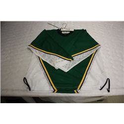 LOT OF 120 GREEN/WHITE ROLLER HOCKEY JERSIES