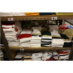 SHELF LOAD OF HOCKEY SOCKS; ONE PRICE FOR ENTIRE SHELF.