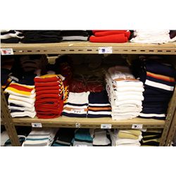 SHELF LOAD OF HOCKEY SOCKS; ONE PRICE FOR ENTIRE SHELF.