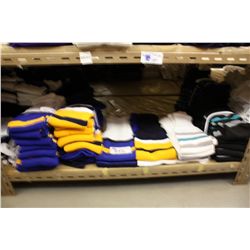 SHELF LOAD OF HOCKEY SOCKS; ONE PRICE FOR ENTIRE SHELF.