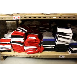 SHELF LOAD OF HOCKEY SOCKS; ONE PRICE FOR ENTIRE SHELF.