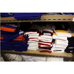 SHELF LOAD OF HOCKEY SOCKS; ONE PRICE FOR ENTIRE SHELF.