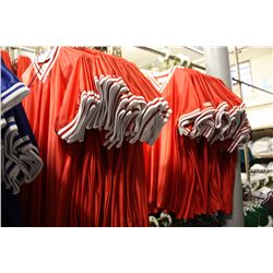 LOT OF 102 RED SOCCER JERSIES