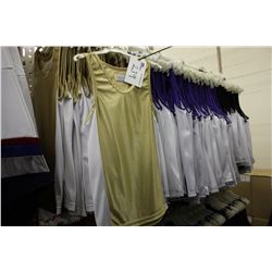 BAY OF BASKETBALL JERSIES.  45 GOLD/WHITE, 142 PURPLE/WHITE, 53 BLACK/WHITE.  240 TOTAL