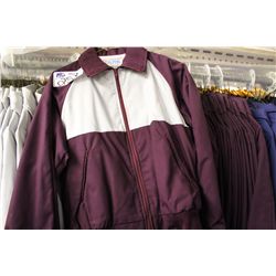 LOT OF BURGANDY/WHITE JACKETS. 39 TOTAL