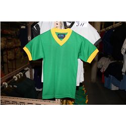 LOT OF 275 GREEN/YELLOW JUNIOR SOCCER JERSIES