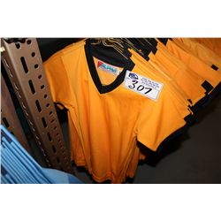 LOT OF 721 YELLOW/BLACK JUNIOR SOCCER JERSIES