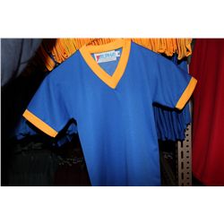 LOT OF 547 BLUE/YELLOW JUNIOR SOCCER JERSIES