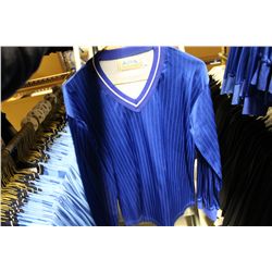 LOT OF 239 BLUE STRIPED SOCCER JERSIES