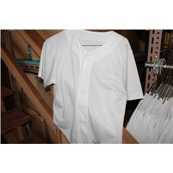 LOT OF 66 WHITE BASEBALL JERSIES