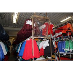 32' RUN OF 3 TIERE ROLLING CLOTHING RACK