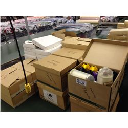 LOT OF ASSORTED NUMBERS, CRESTS & THREAD