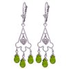 Image 1 : 14K WG 0.03ct DIAMOND & 4.80ct PERIDOT EARRING