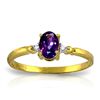 Image 1 : 14k YG Gold 0.45ct Oval Amethyst Ring
