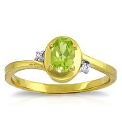 14k YELLOW GOLD 0.50ct Peridot Prong Set Ring