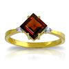 Image 1 : 14K YELLOW GOLD .02ct DIAMOND & 1.75ct GARNET RING