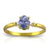 Image 1 : 0.45ct Oval Tanzanite Ring with Diamond in 14k Gold