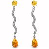 Image 1 : 14k WG Citrine & Diamond Drop Earrings