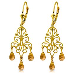 14k YG 3.75ct Citrine Chandelier Earrings