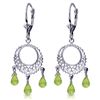 Image 1 : 14K WG 3.75ct BRIOLETTE PERIDOT CHANDELIER EARRING