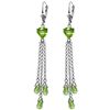 Image 1 : 14K White Gold 6.9ct & 2.6ct Heart Peridot Earring