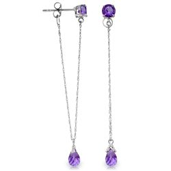 14K White Gold 2.0ct & 1.15ct Amethyst Chandelier Earring