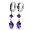 Image 1 : 14K WG 3.0ct, 1.12ct & 1.5ct AMETHYST HUGGIE EARRING