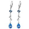 Image 1 : 14K WG DIAMOND & 3.0ct&.95ct BLUE TOPAZ EARRING