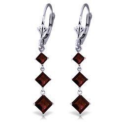 14K W. GOLD 2.29ct GARNETS LEVERBACK EARRING